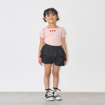 日本童裝 Ly# mine 心形刺繡扇貝層裙褲 100-150cm 女童款 夏季 PANTS