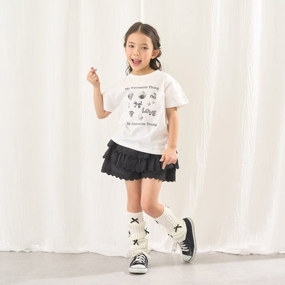 日本童裝 Ly# mine 心形刺繡扇貝層裙褲 100-150cm 女童款 夏季 PANTS