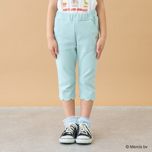 日本童裝 Ly# mine 吸水速乾 防污系列 扇形邊七分長褲 90-140cm 女童款 夏季 PANTS