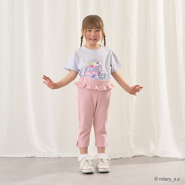 日本童裝 Ly# mine 吸水速乾 側開衩七分長褲 90-140cm 女童款 夏季 PANTS