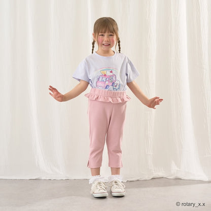 日本童裝 Ly# mine 吸水速乾 側開衩七分長褲 90-140cm 女童款 夏季 PANTS