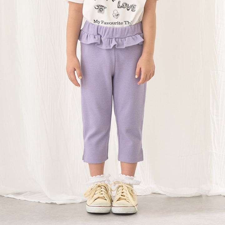 日本童裝 Ly# mine 吸水速乾 側開衩七分長褲 90-140cm 女童款 夏季 PANTS
