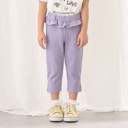 日本童裝 Ly# mine 吸水速乾 側開衩七分長褲 90-140cm 女童款 夏季 PANTS