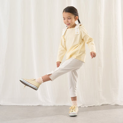日本童裝 Ly# mine 吸水速乾 側開衩七分長褲 90-140cm 女童款 夏季 PANTS