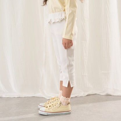 日本童裝 Ly# mine 吸水速乾 側開衩七分長褲 90-140cm 女童款 夏季 PANTS