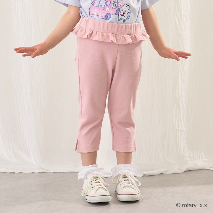 日本童裝 Ly# mine 吸水速乾 側開衩七分長褲 90-140cm 女童款 夏季 PANTS