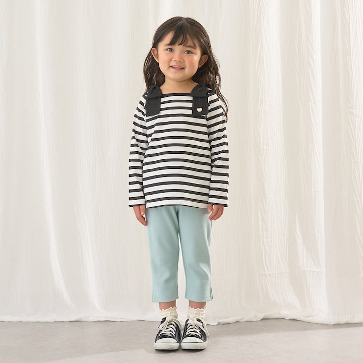 日本童裝 Ly# mine 吸水速乾 側開衩七分長褲 90-140cm 女童款 夏季 PANTS