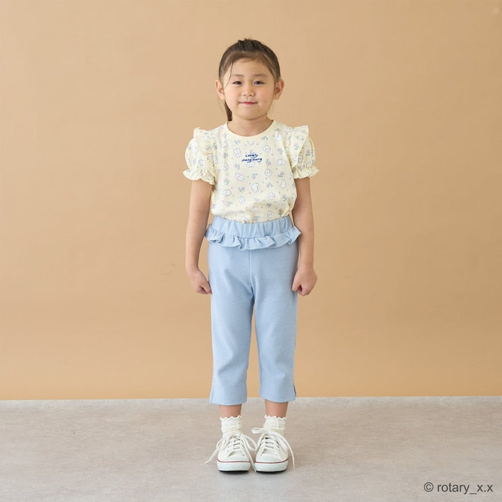 日本童裝 Ly# mine 吸水速乾 側開衩七分長褲 90-140cm 女童款 夏季 PANTS