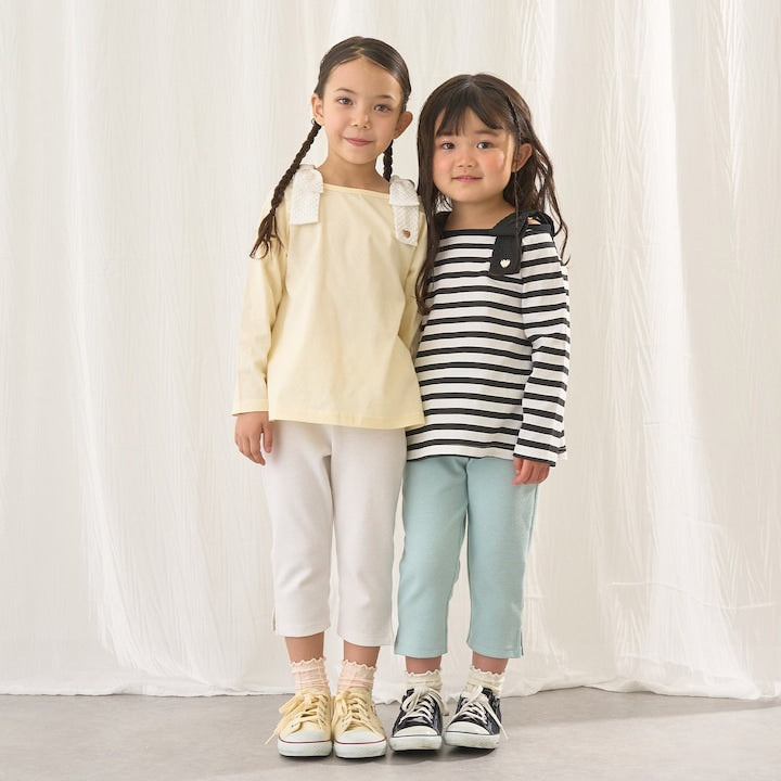 日本童裝 Ly# mine 吸水速乾 側開衩七分長褲 90-140cm 女童款 夏季 PANTS