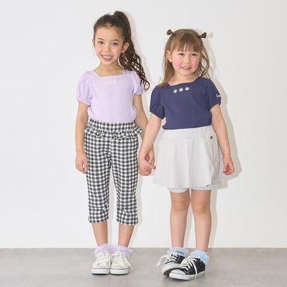 日本童裝 Ly# mine 吸水速乾 側開衩七分長褲 90-140cm 女童款 夏季 PANTS