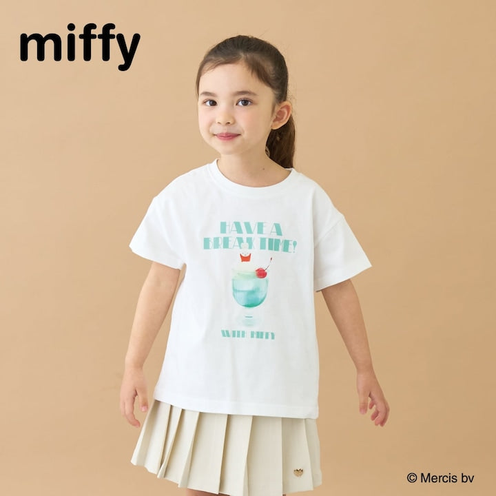 日本童裝 Ly# mine x miffy 防UV 吸水速乾 【棉100％不易變形】印花上衣 100-140cm 女童款 夏季 TOPS