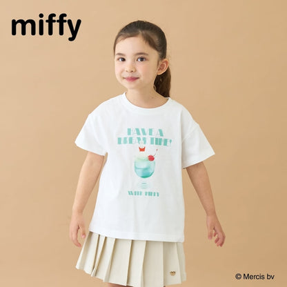 日本童裝 Ly# mine x miffy 防UV 吸水速乾 【棉100％不易變形】印花上衣 100-140cm 女童款 夏季 TOPS