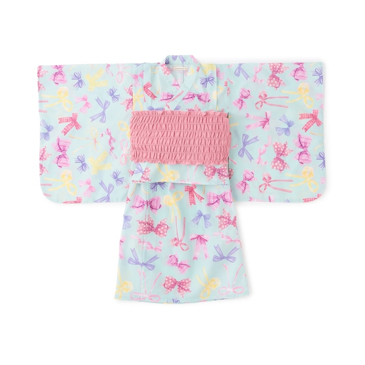 日本童裝 Ly# mine 4Way 接觸冷感 日本浴衣3件套裝 日本和服 100-140cm 女童款 夏季 OUTERWEAR DRESSES 日本夏祭慶典特輯