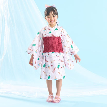 日本童裝 Ly# mine 4Way 接觸冷感 日本浴衣3件套裝 日本和服 100-140cm 女童款 夏季 OUTERWEAR DRESSES 日本夏祭慶典特輯