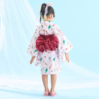 日本童裝 Ly# mine 4Way 接觸冷感 日本浴衣3件套裝 日本和服 100-140cm 女童款 夏季 OUTERWEAR DRESSES 日本夏祭慶典特輯