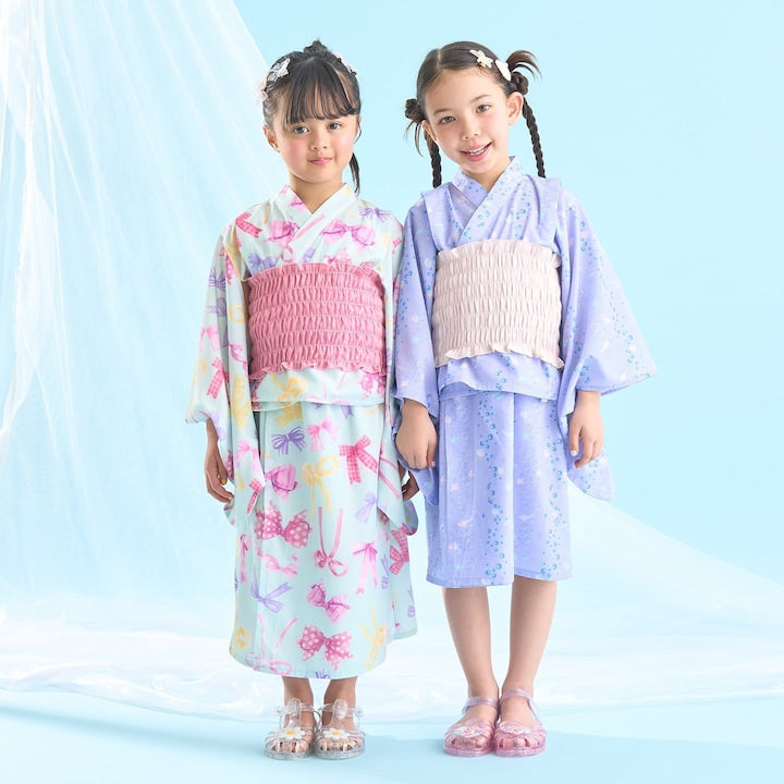 日本童裝 Ly# mine 4Way 接觸冷感 日本浴衣3件套裝 日本和服 100-140cm 女童款 夏季 OUTERWEAR DRESSES 日本夏祭慶典特輯