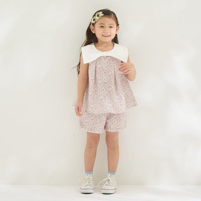 日本童裝 Ly# mine 蝴蝶結襯衫及荷葉邊短褲套裝 100-150cm 女童款 夏季 TOPS PANTS