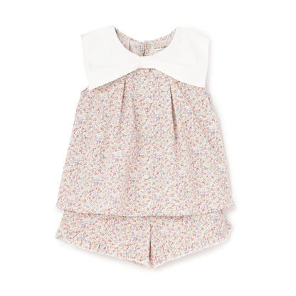 日本童裝 Ly# mine 蝴蝶結襯衫及荷葉邊短褲套裝 100-150cm 女童款 夏季 TOPS PANTS