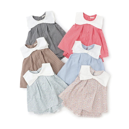 日本童裝 Ly# mine 蝴蝶結襯衫及荷葉邊短褲套裝 100-150cm 女童款 夏季 TOPS PANTS