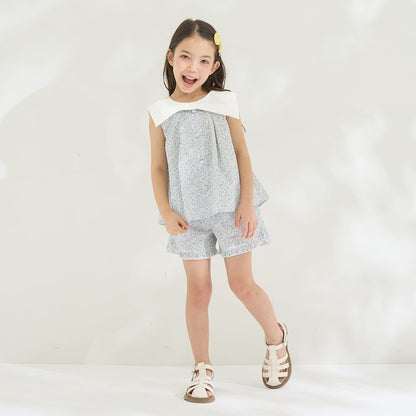 日本童裝 Ly# mine 蝴蝶結襯衫及荷葉邊短褲套裝 100-150cm 女童款 夏季 TOPS PANTS