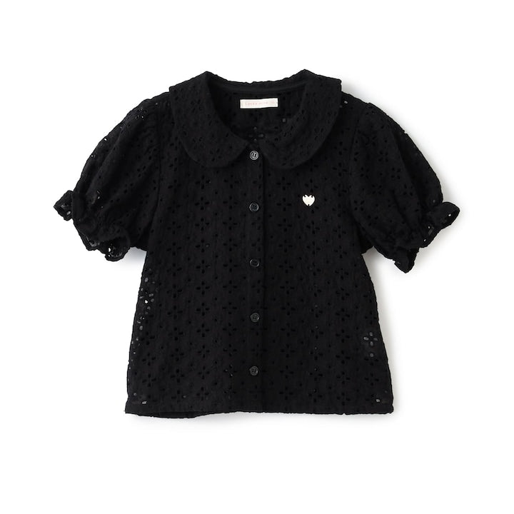 日本童裝 Ly# mine 棉質蕾絲泡泡袖上衣 100-150cm 女童款 夏季 TOPS