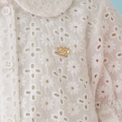 日本童裝 Ly# mine 棉質蕾絲泡泡袖上衣 100-150cm 女童款 夏季 TOPS