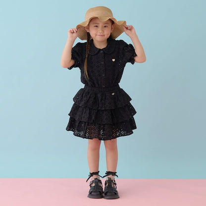 日本童裝 Ly# mine 棉質蕾絲泡泡袖上衣 100-150cm 女童款 夏季 TOPS