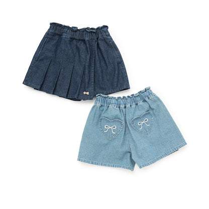 日本童裝 Ly# mine 牛仔百摺裙褲 100-150cm 女童款 PANTS