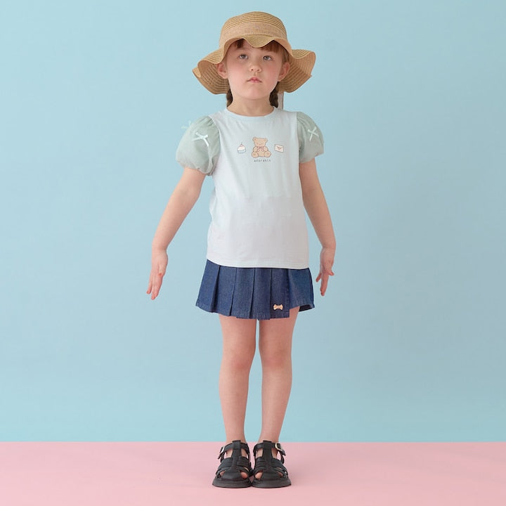 日本童裝 Ly# mine 牛仔百摺裙褲 100-150cm 女童款 PANTS