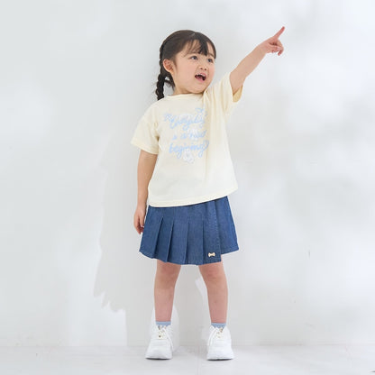 日本童裝 Ly# mine 牛仔百摺裙褲 100-150cm 女童款 PANTS