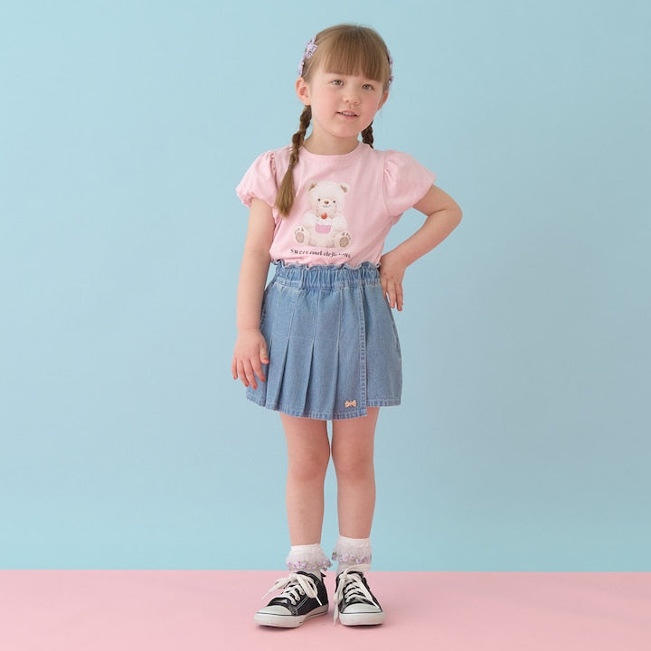 日本童裝 Ly# mine 牛仔百摺裙褲 100-150cm 女童款 PANTS