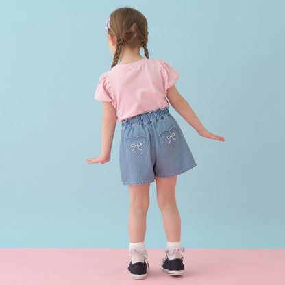 日本童裝 Ly# mine 牛仔百摺裙褲 100-150cm 女童款 PANTS