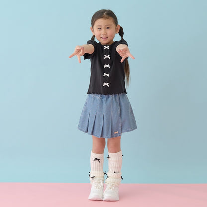 日本童裝 Ly# mine 牛仔百摺裙褲 100-150cm 女童款 PANTS