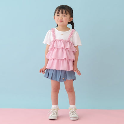 日本童裝 Ly# mine 牛仔百摺裙褲 100-150cm 女童款 PANTS