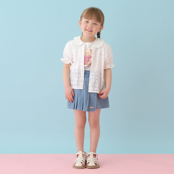 日本童裝 Ly# mine 牛仔百摺裙褲 100-150cm 女童款 PANTS