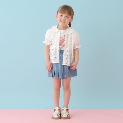 日本童裝 Ly# mine 牛仔百摺裙褲 100-150cm 女童款 PANTS