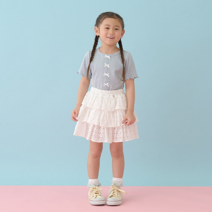 日本童裝 Ly# mine 棉質蕾絲層疊蛋糕裙 100-150cm 女童款 SKIRTS