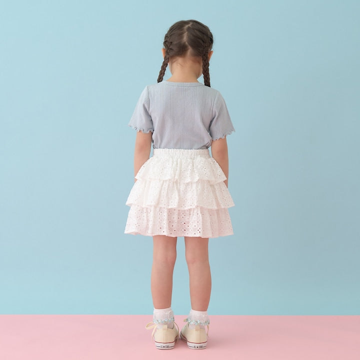 日本童裝 Ly# mine 棉質蕾絲層疊蛋糕裙 100-150cm 女童款 SKIRTS