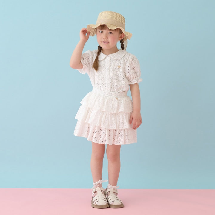 日本童裝 Ly# mine 棉質蕾絲層疊蛋糕裙 100-150cm 女童款 SKIRTS