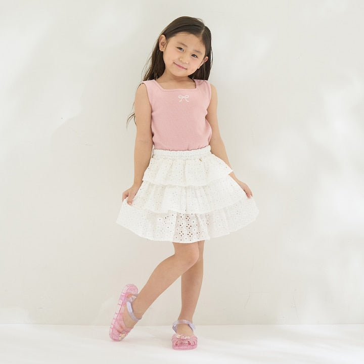 日本童裝 Ly# mine 棉質蕾絲層疊蛋糕裙 100-150cm 女童款 SKIRTS