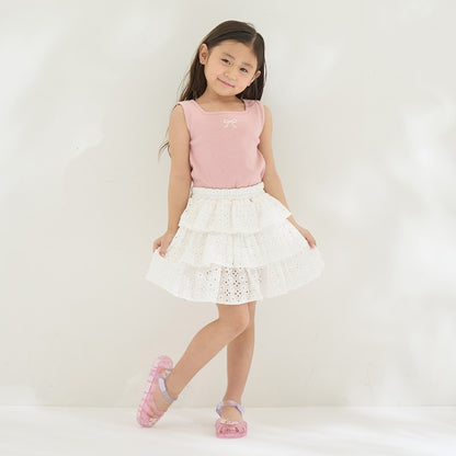 日本童裝 Ly# mine 棉質蕾絲層疊蛋糕裙 100-150cm 女童款 SKIRTS