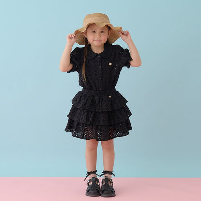 日本童裝 Ly# mine 棉質蕾絲層疊蛋糕裙 100-150cm 女童款 SKIRTS
