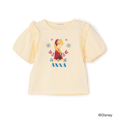 日本童裝 Ly# mine x Disney 防UV 吸水速乾 【棉100％不易變形】Frozen印花上衣 100-140cm 女童款 夏季 TOPS