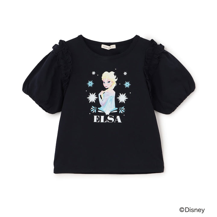 日本童裝 Ly# mine x Disney 防UV 吸水速乾 【棉100％不易變形】Frozen印花上衣 100-140cm 女童款 夏季 TOPS