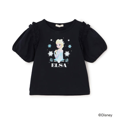 日本童裝 Ly# mine x Disney 防UV 吸水速乾 【棉100％不易變形】Frozen印花上衣 100-140cm 女童款 夏季 TOPS