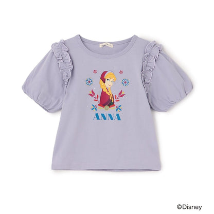 日本童裝 Ly# mine x Disney 防UV 吸水速乾 【棉100％不易變形】Frozen印花上衣 100-140cm 女童款 夏季 TOPS