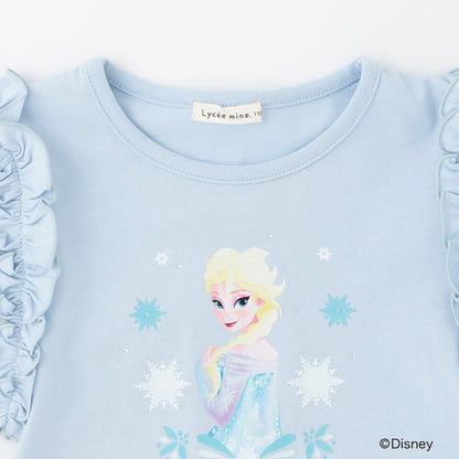日本童裝 Ly# mine x Disney 防UV 吸水速乾 【棉100％不易變形】Frozen印花上衣 100-140cm 女童款 夏季 TOPS