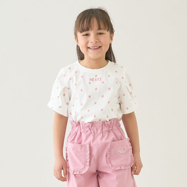 日本童裝 Ly# mine  防UV 防污系列 接觸冷感 【綿100％不易變形】刺繡字母上衣 90-150cm 女童款 夏季 TOPS