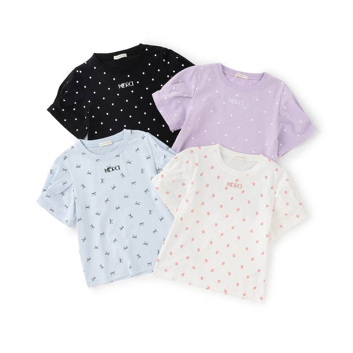 日本童裝 Ly# mine  防UV 防污系列 接觸冷感 【綿100％不易變形】刺繡字母上衣 90-150cm 女童款 夏季 TOPS