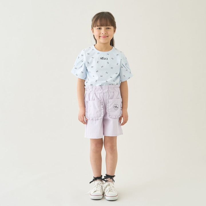 日本童裝 Ly# mine  防UV 防污系列 接觸冷感 【綿100％不易變形】刺繡字母上衣 90-150cm 女童款 夏季 TOPS